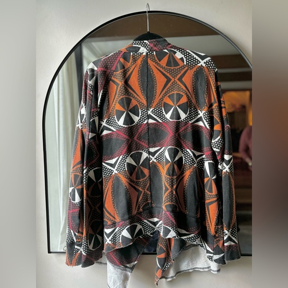 FREE PEOPLE | Multicolour geometric cotton draped cardigan | size small - Picture 4 of 7